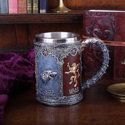 Water Cup Bar Creative 3D Stereo Carved Stainless Steel Beer Mug Goblet Coffee Mug