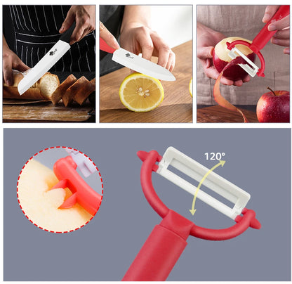 Ceramic Knives Kitchen Knive 3 4 5 6 inch Chef Paring Utility Slicing Bread Knife +Peeler Zirconia White Blade Cooking Tool