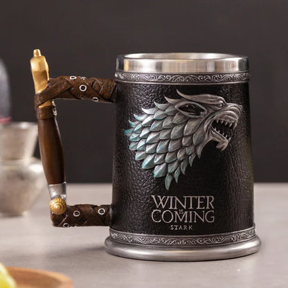 Water Cup Bar Creative 3D Stereo Carved Stainless Steel Beer Mug Goblet Coffee Mug