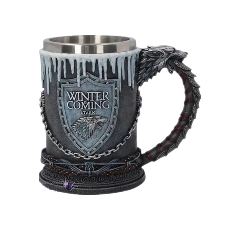 Water Cup Bar Creative 3D Stereo Carved Stainless Steel Beer Mug Goblet Coffee Mug