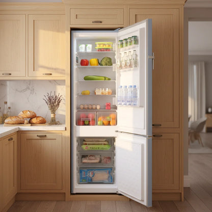 Retro 241L Frost-Free Energy Efficient Compressor Electric Refrigerator MDRF241WE-RE Bottom Mount Freezer Air Portable Hotel