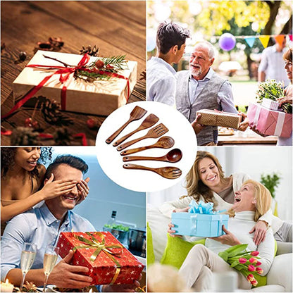 1-9Pcs/set Wooden Kitchen Utensils Set,  Wooden Spoons for Cooking, Utensils,Natural Teak Wooden Spoons For Non-stick Pan Gift