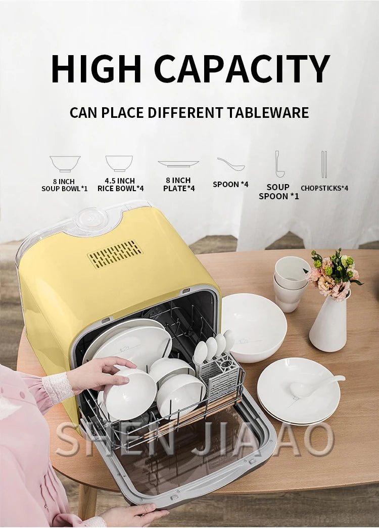 Stand-alone dishwasher automatic household desktop mini small intelligent dishwashing machine free installation