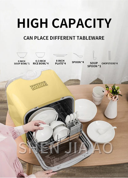 Stand-alone dishwasher automatic household desktop mini small intelligent dishwashing machine free installation