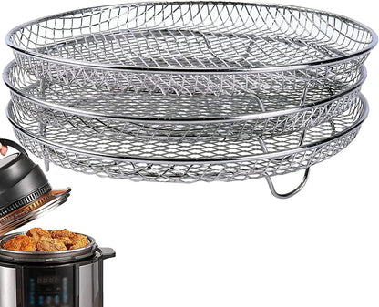 Stainless Steel Grill Basket Non-stick Mesh Basket Set Air Fryer Tray Wire Rack Roasting Basket