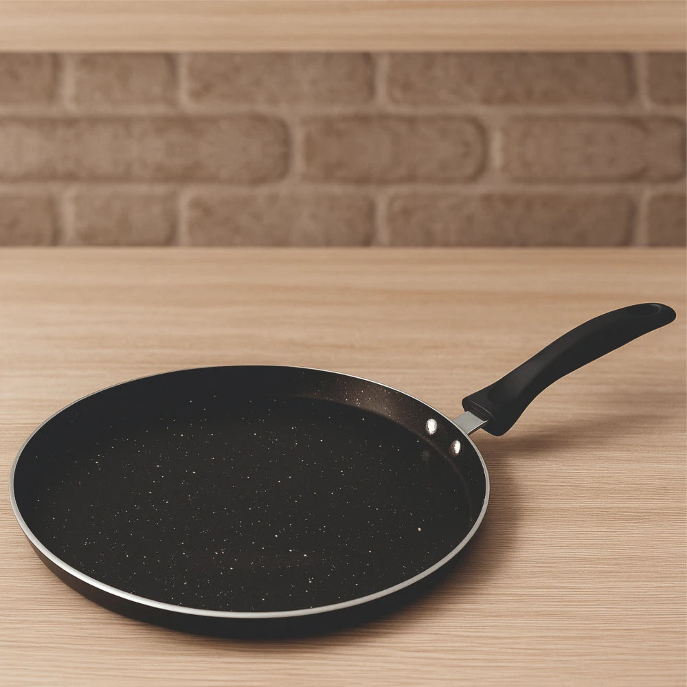 Premium Durable Eco-Friendly Healthy 3-Piece Classic Metal Non-Stick Cookware Set Frying Pans Kadhai Glass Lid Induction Ready