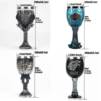 GOT Mug Goblet Stainless Steel Resin 3D Beer Tankard Wine Glass Mugs 600ml 400ml 200ml Party Drinkware Decoration Christmas Gift