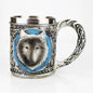 Stainless Steel Skull Mug Contain Viking Skeleton Death Grim Knight Gothic Design Coffee Beer Tankard Mugs BEST Halloween Gift