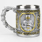 Stainless Steel Skull Mug Contain Viking Skeleton Death Grim Knight Gothic Design Coffee Beer Tankard Mugs BEST Halloween Gift