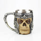 Stainless Steel Skull Mug Contain Viking Skeleton Death Grim Knight Gothic Design Coffee Beer Tankard Mugs BEST Halloween Gift