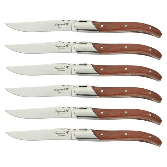 2/4/6/10pcs 8.25inch Laguiole Steak Knives Wood Cutlery Tableware Korean Japanese Dinnerware Rose Wooden Handle Dinner Forks