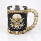 Stainless Steel Skull Mug Contain Viking Skeleton Death Grim Knight Gothic Design Coffee Beer Tankard Mugs BEST Halloween Gift
