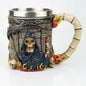 Stainless Steel Skull Mug Contain Viking Skeleton Death Grim Knight Gothic Design Coffee Beer Tankard Mugs BEST Halloween Gift