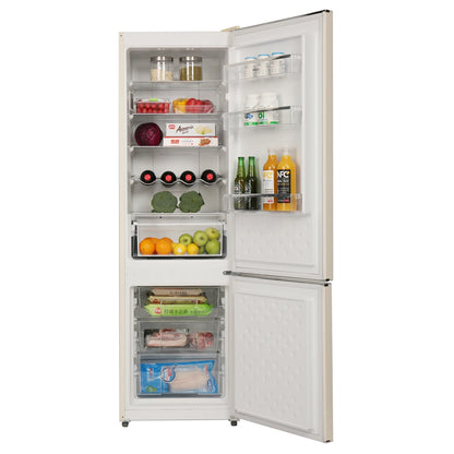Retro Bottom Freezer Refrigerator for Home Total No Frost Electrical Thermostat Control Bottle Storage Shelf,8.83 Cu.ft