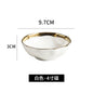 Factory Direct Wedding Gold Ceramic Plates Gold Rim Fashion Black White Gold Dinnerware Irregular Bowl Set