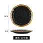 Factory Direct Wedding Gold Ceramic Plates Gold Rim Fashion Black White Gold Dinnerware Irregular Bowl Set