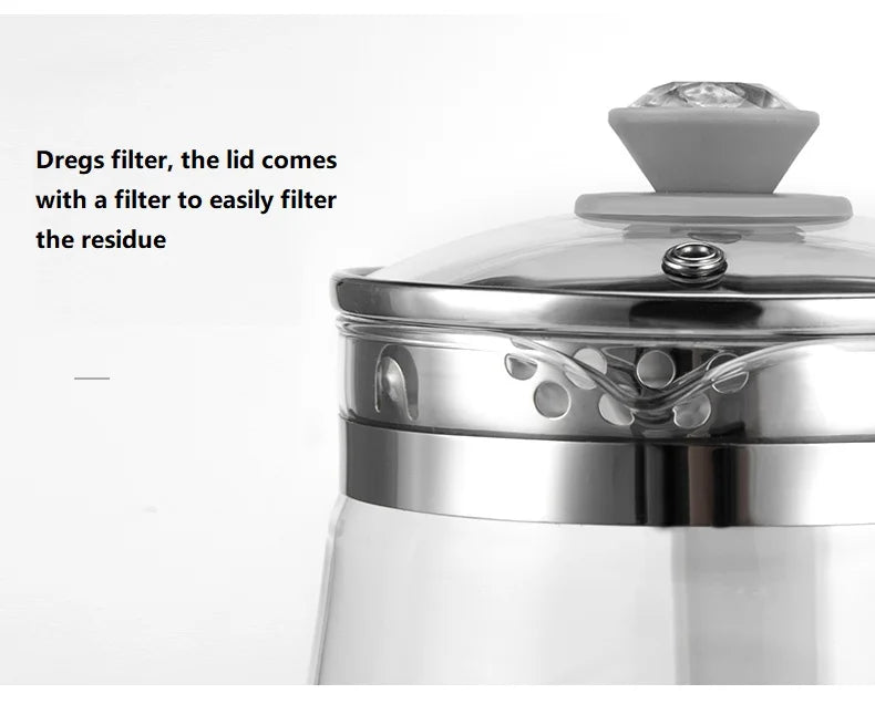 220V 1.5L Household Electric Kettle Automatic Glass Health Preserving Pot Portable Mini Multi Cooker Tea Dessert Cooker