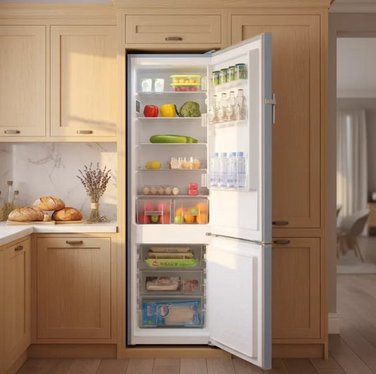 MDRF241WE-RE Retro Frost-Free Energy Efficient Electric Compressor Refrigerator Bottom Mount Freezer Air Cooling Household