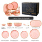 Luxury Elegant Vintage Hotel Restaurant Home Porcelain Tableware Gold Edge Ceramic Bowl Dinner Plates Dishes Dinnerware Set