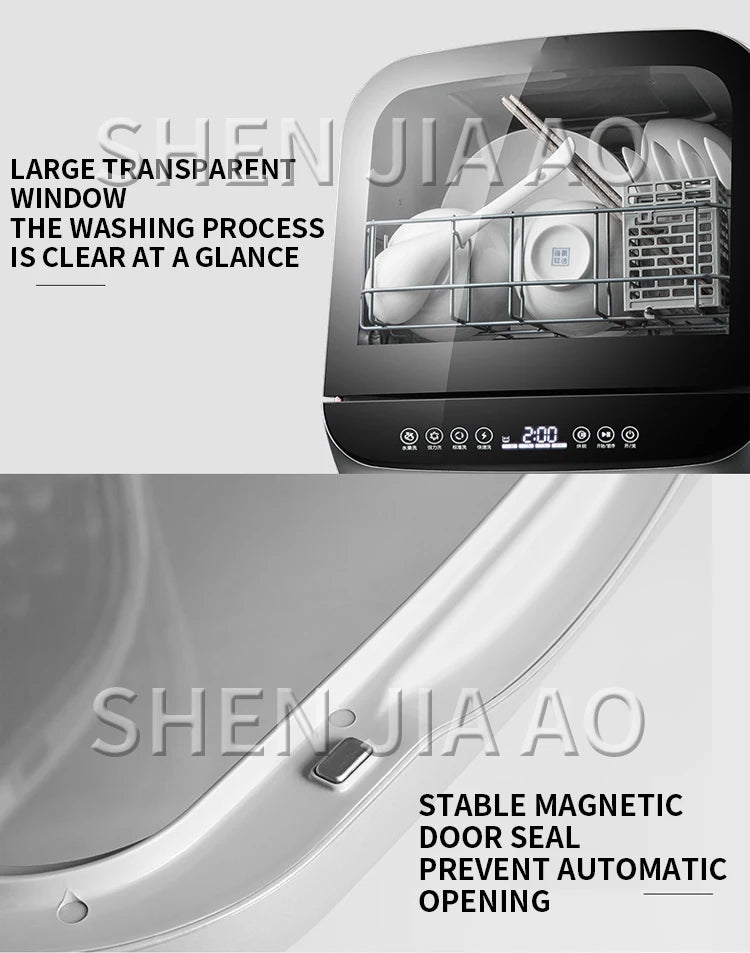 Stand-alone dishwasher automatic household desktop mini small intelligent dishwashing machine free installation