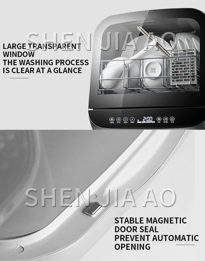Stand-alone dishwasher automatic household desktop mini small intelligent dishwashing machine free installation