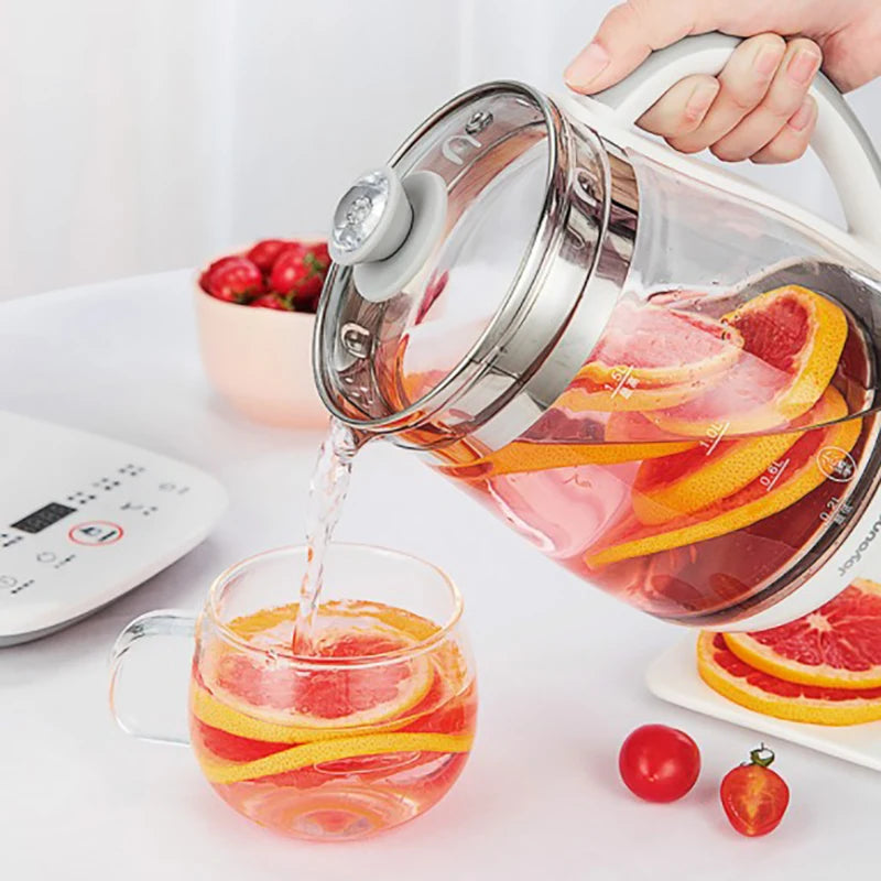 220V 1.5L Household Electric Kettle Automatic Glass Health Preserving Pot Portable Mini Multi Cooker Tea Dessert Cooker