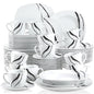 VEWEET TERESA 30/60-Piece Porcelain China Ceramic Dinner Set with Cups Saucers Dessert Plates Soup Plates Dinner Plates Set