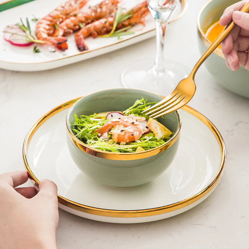 Wholesale Luxury Plates Sets Dinnerware Set Modern Ceramic Set Dinnerware 41 PCS for 8 Person for Hotel Restaurant,home
