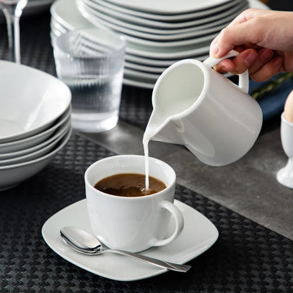 MALACASA Series Elisa 50-Piece Tableware Dinner Set with 6 Cups,Saucers,Mug,Egg Cups,Bowls,Dessert Soup Dinner Plates Service