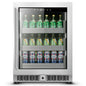 Factory Supply Black Color Beer Beverages Cooler 110L Stainless Steel Built-In Glass Door Refrigerator with Lock