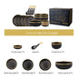 Luxury Elegant Vintage Hotel Restaurant Home Porcelain Tableware Gold Edge Ceramic Bowl Dinner Plates Dishes Dinnerware Set