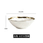 Factory Direct Wedding Gold Ceramic Plates Gold Rim Fashion Black White Gold Dinnerware Irregular Bowl Set