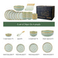 Luxury Elegant Vintage Hotel Restaurant Home Porcelain Tableware Gold Edge Ceramic Bowl Dinner Plates Dishes Dinnerware Set