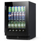 Factory Supply Black Color Beer Beverages Cooler 110L Stainless Steel Built-In Glass Door Refrigerator with Lock