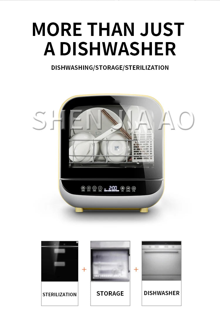 Stand-alone dishwasher automatic household desktop mini small intelligent dishwashing machine free installation