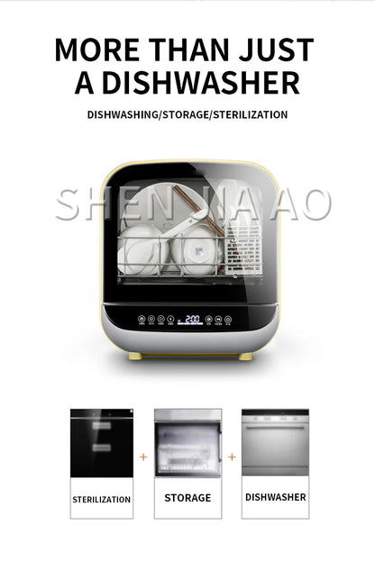 Stand-alone dishwasher automatic household desktop mini small intelligent dishwashing machine free installation