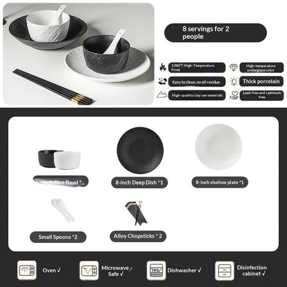 2026 New Underglaze Bowls Plates 55-Piece Luxury Ceramic Tableware Set Modern Porcelain Bone China Tableware Set Factory Direct