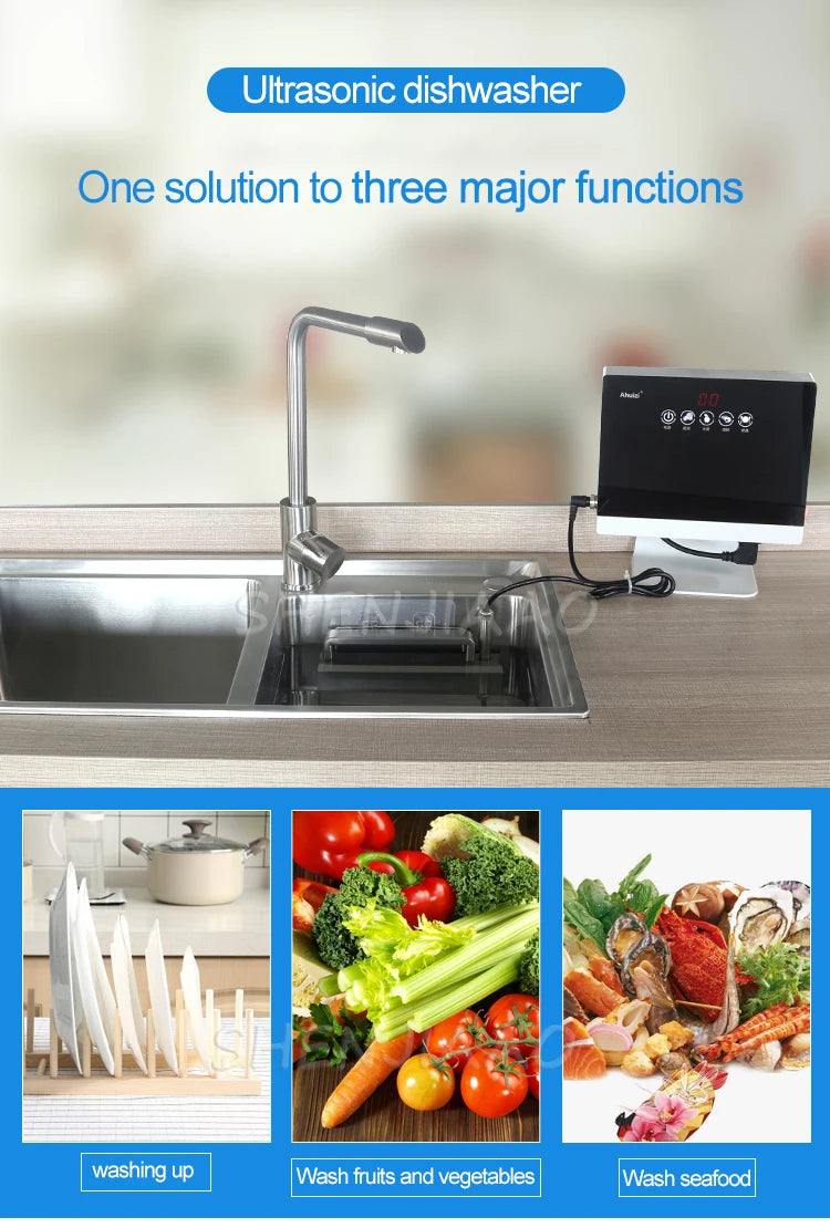 New Portable Sink Dishwasher Automatic Household Ultrasonic Dishwasher Small Free-Standing Installation-Free 110V/220V