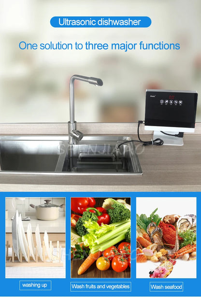 New Portable Sink Dishwasher Automatic Household Ultrasonic Dishwasher Small Free-Standing Installation-Free 110V/220V