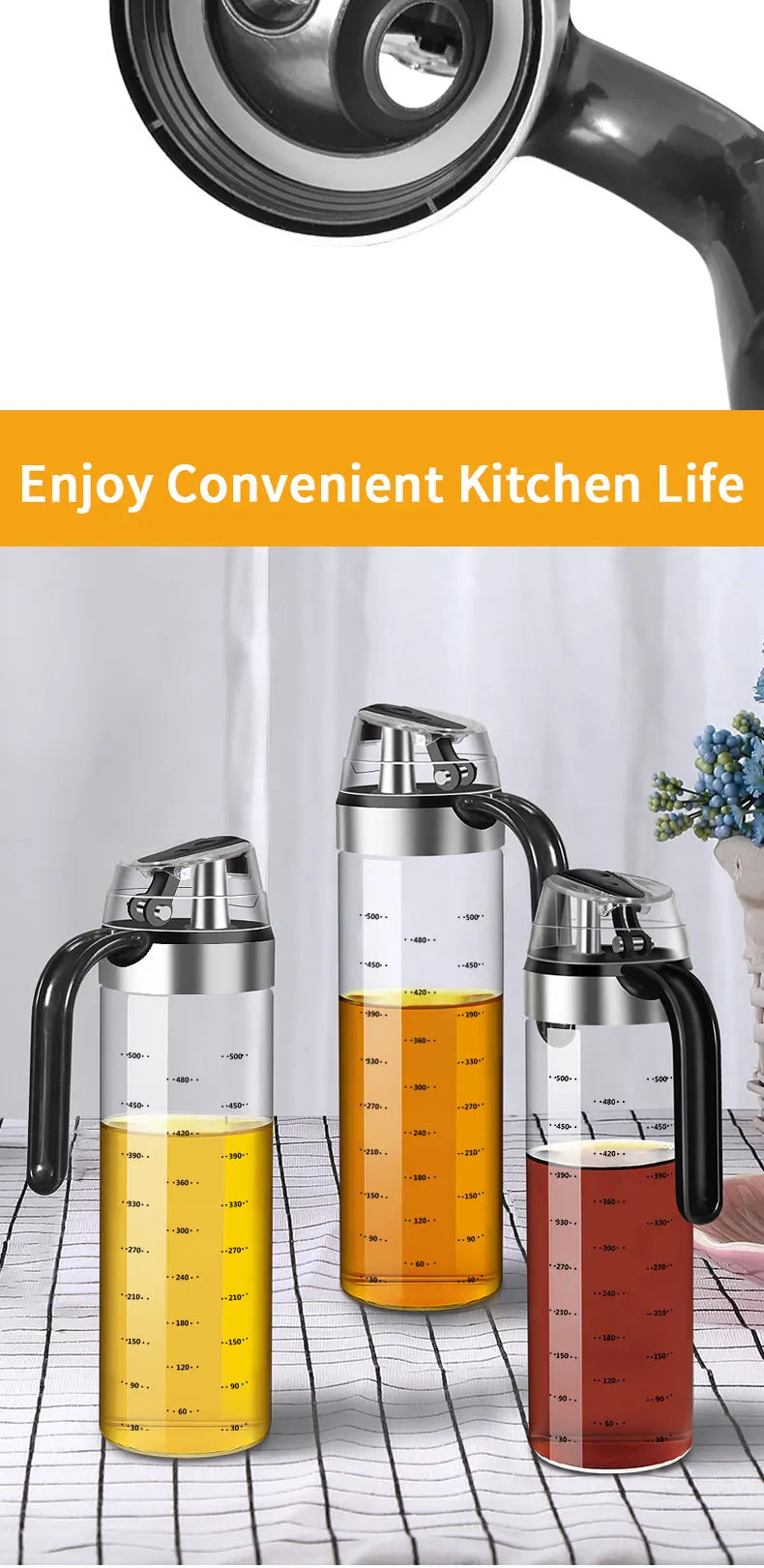 Cooking Seasoning Bottle Dispenser Sauce Bottle Glass Storage Bottles For Spice Glass Oil Spray Vinegar Creative Kitchen Tools