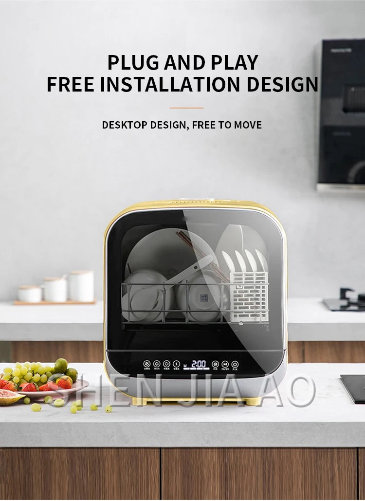Stand-alone dishwasher automatic household desktop mini small intelligent dishwashing machine free installation