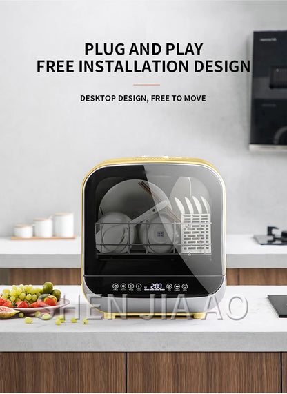 Stand-alone dishwasher automatic household desktop mini small intelligent dishwashing machine free installation