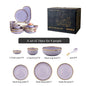 Luxury Elegant Vintage Hotel Restaurant Home Porcelain Tableware Gold Edge Ceramic Bowl Dinner Plates Dishes Dinnerware Set