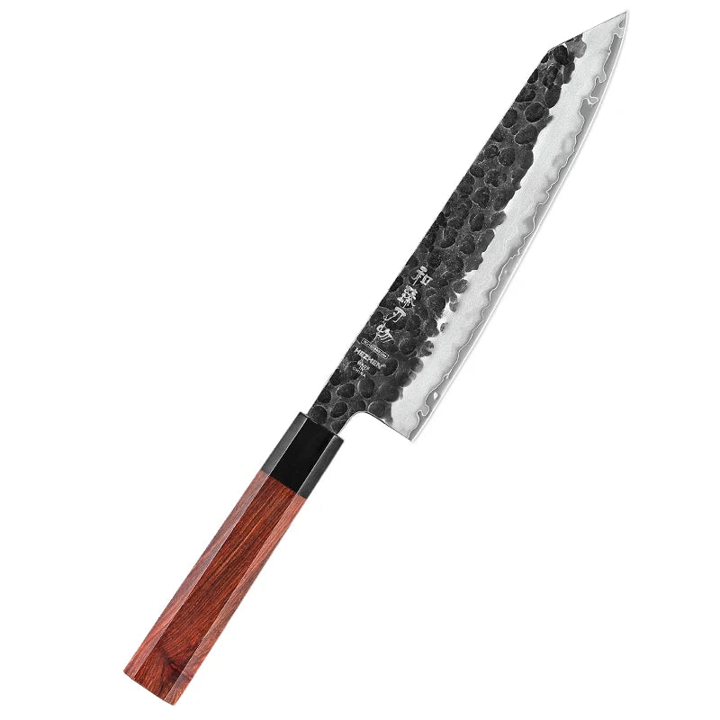 HEZHEN 1-3PC Kitchen Knife Set Chef Utility Santoku Professional Clad Steel Japanese Cook For Meat Kitchen Knife Red Wood
