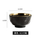 Factory Direct Wedding Gold Ceramic Plates Gold Rim Fashion Black White Gold Dinnerware Irregular Bowl Set