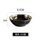 Factory Direct Wedding Gold Ceramic Plates Gold Rim Fashion Black White Gold Dinnerware Irregular Bowl Set