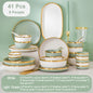 Wholesale Luxury Plates Sets Dinnerware Set Modern Ceramic Set Dinnerware 41 PCS for 8 Person for Hotel Restaurant,home