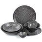 Dehua Round Ceramic Rain Design Dinnerware Plates Set Porcelain Black or White Line Tableware Morden Salad Soup Bowl