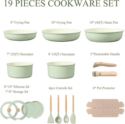 11-Piece Eco-Friendly Heavy-Duty Kitchenware Set with Cooling Racks Covers for Cooking Baking Roasting-Hand Wash Only