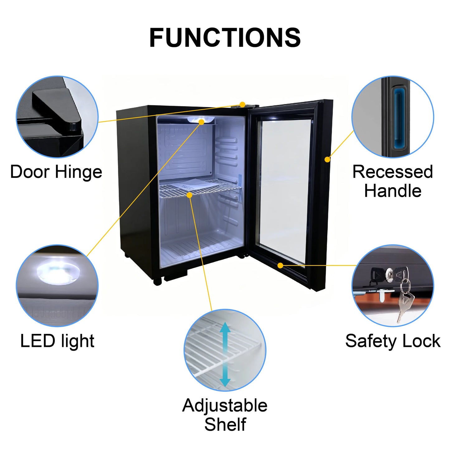 Custom Compact Portable 21L Compressor Glass Door Beverage Beer Wine Under Counter Office Household Refrigerator
